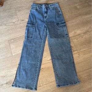 Women's Blue Cargo Jeans